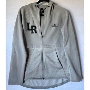 Adidas‎ Climawarm Hoodie 12-14 Youth Gray Full Zip LR Logo Pockets Athletic